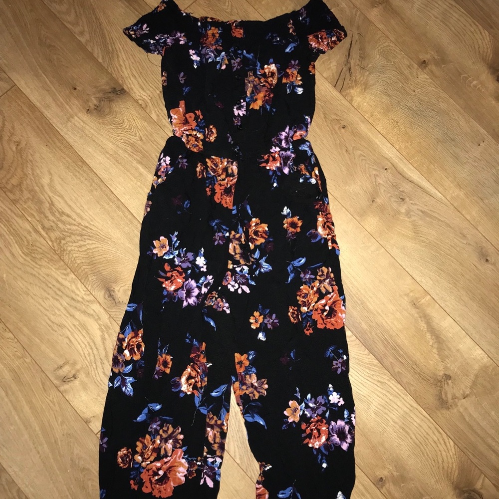 A flower patterned jumpsuit